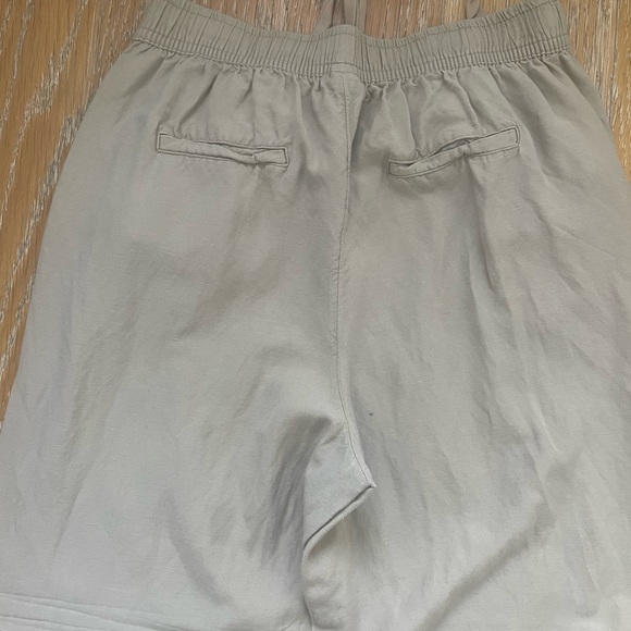 Beige Linen Wide Leg Pants - Picture 4 of 7